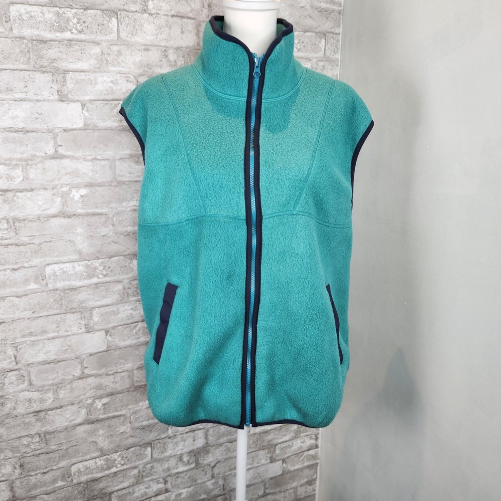Toad&Co Vest Campo Fleece Full Zip Teal Green Outdoor Gorpcore Large